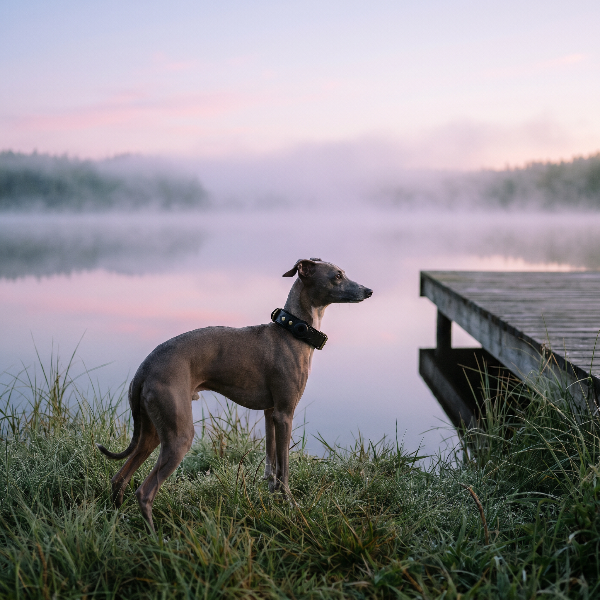 Luxury Leather Dog Collar with AirTag (GPS Tracker for Dogs)