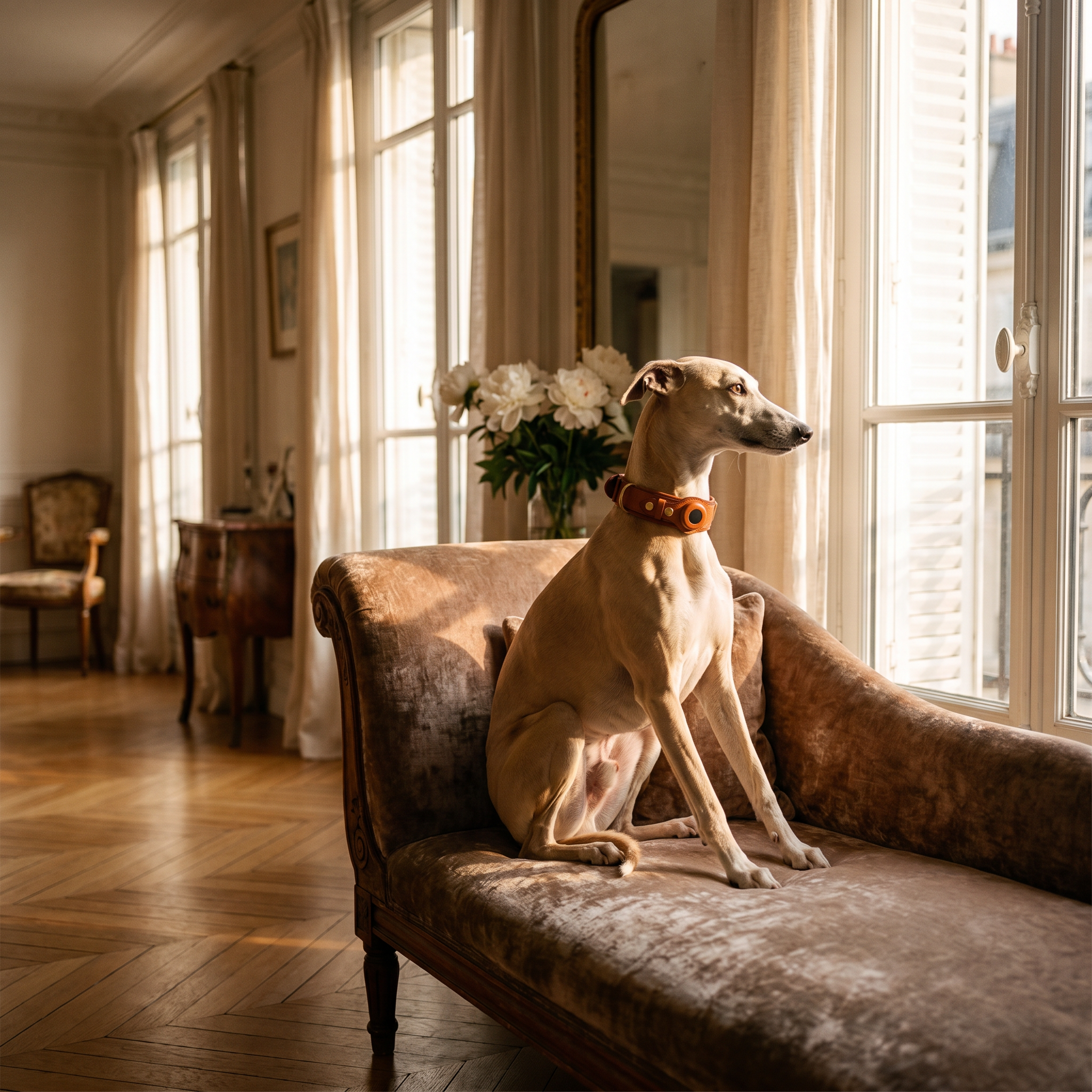 Luxury Leather Dog Collar with AirTag (GPS Tracker for Dogs)