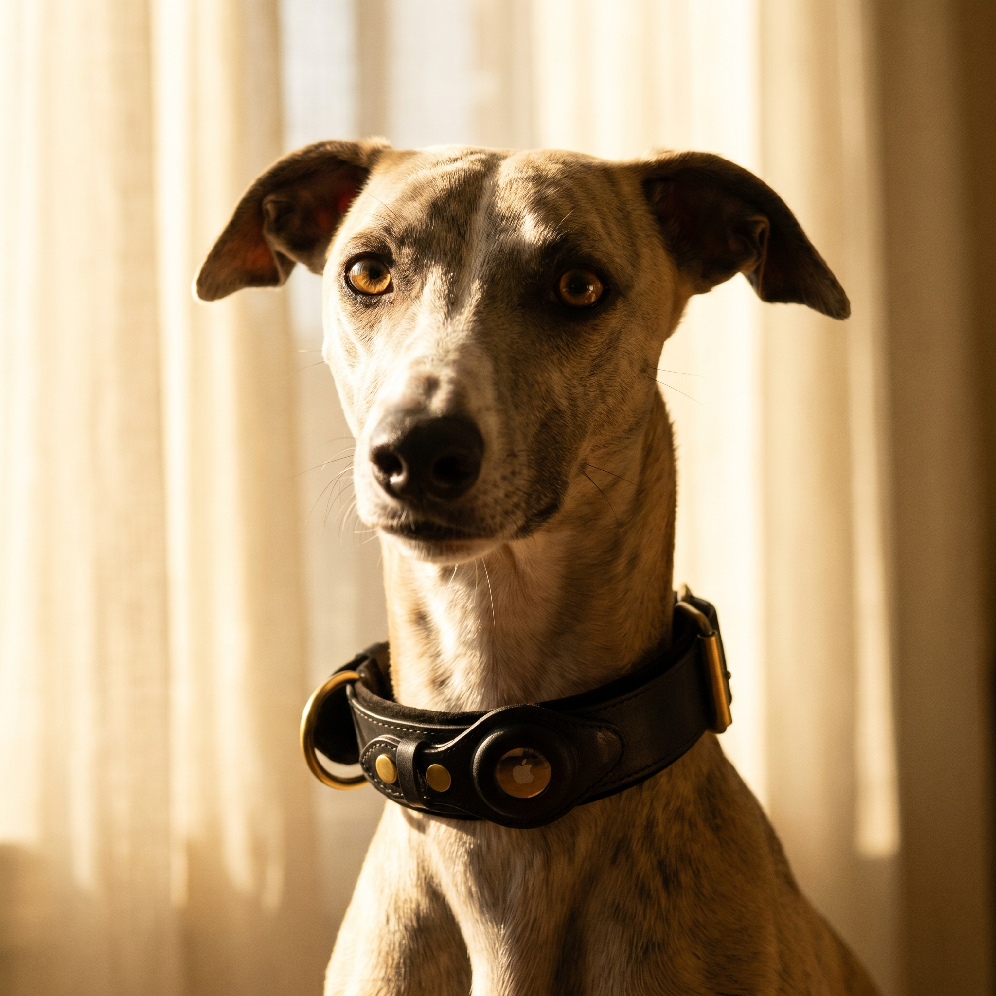 Luxury Leather Dog Collar with AirTag (GPS Tracker for Dogs)