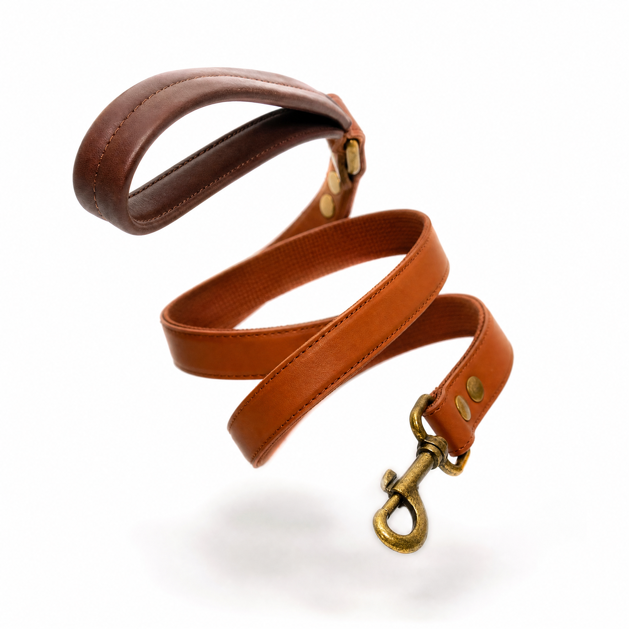 Luxury Leather Dog Collar and Leash with Airtag